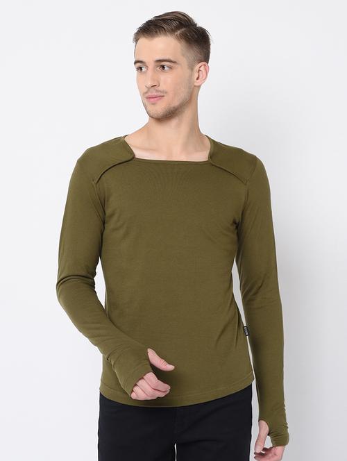 olive green solid t-shirt - 16579618 -  Standard Image - 0