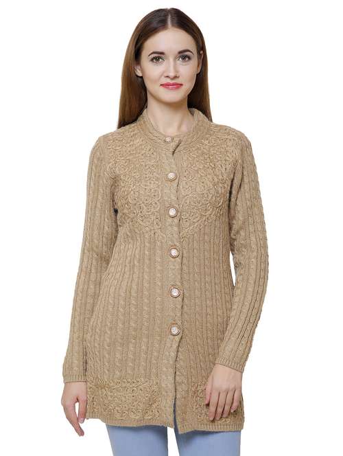 mandarin neck woven cardigan - 16581380 -  Standard Image - 0