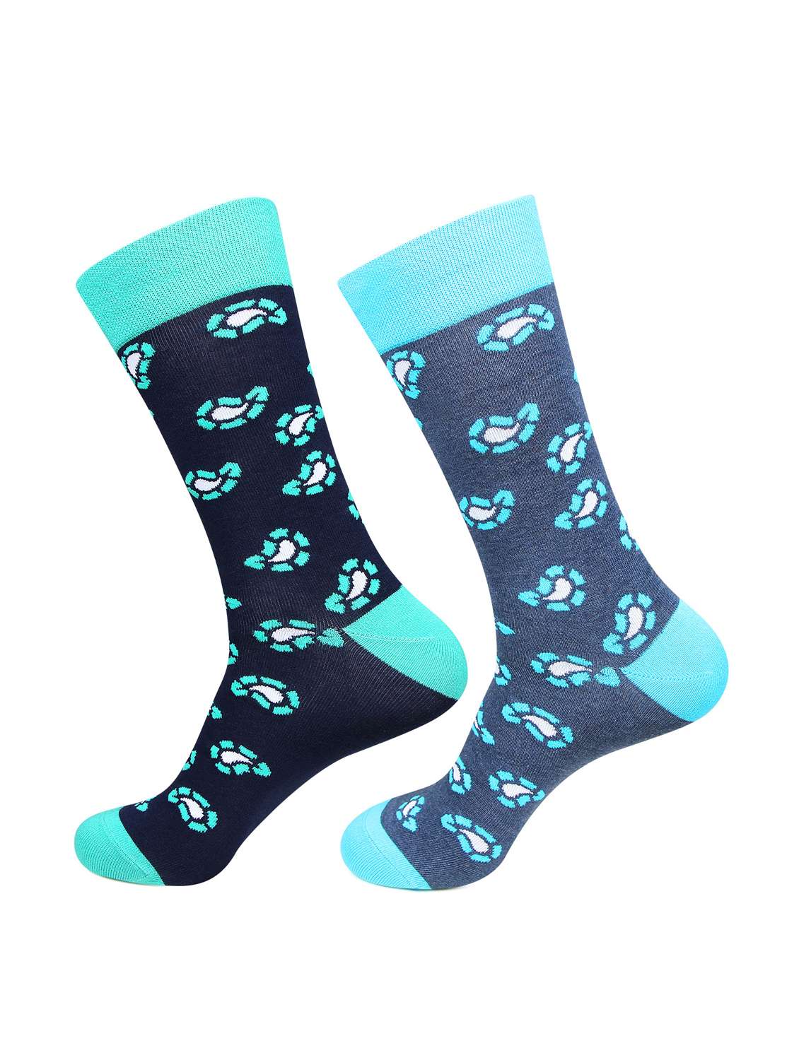 set of 2 multi colored cotton above ankle length sock