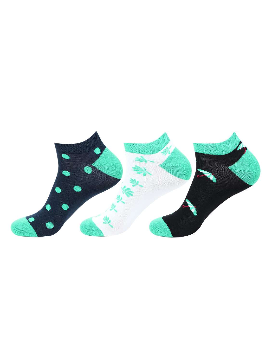 men pack of 3 printed ankle length socks