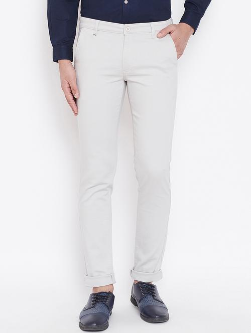 light grey textured chinos - 16584785 - Standard Image - 0