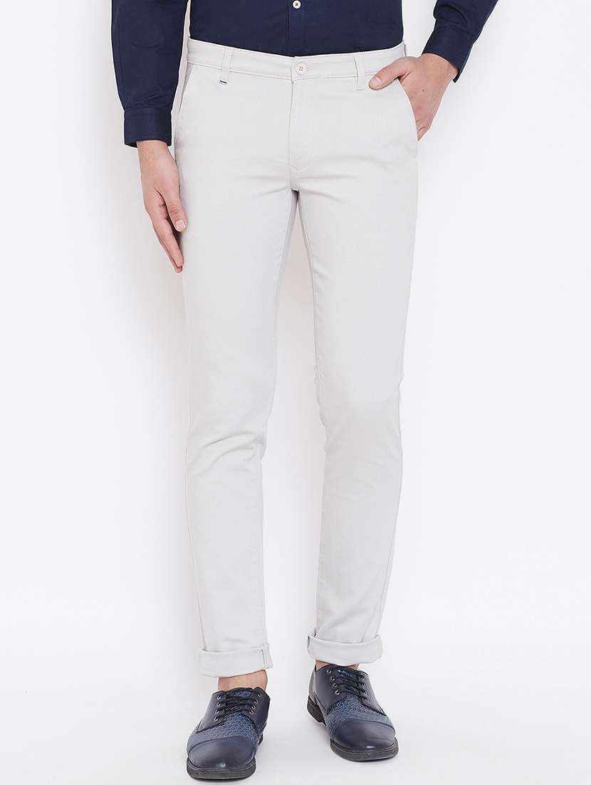 light grey textured chinos - 16584785 - Zoom Image - 0