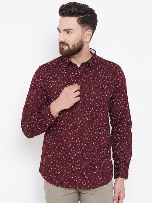 red printed casual shirt - 16584798 - Standard Image - 0