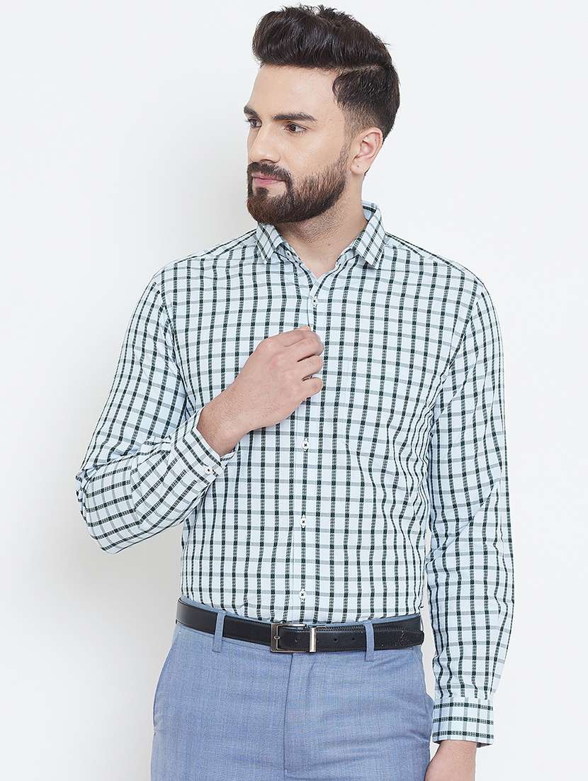 green checkered formal shirt - 16584817 - Zoom Image - 0