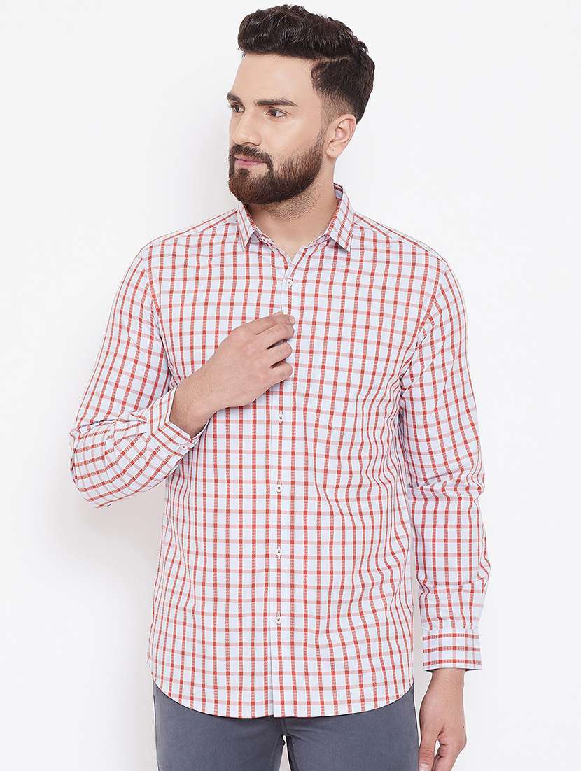 red checkered formal shirt - 16584818 -  Zoom Image - 0