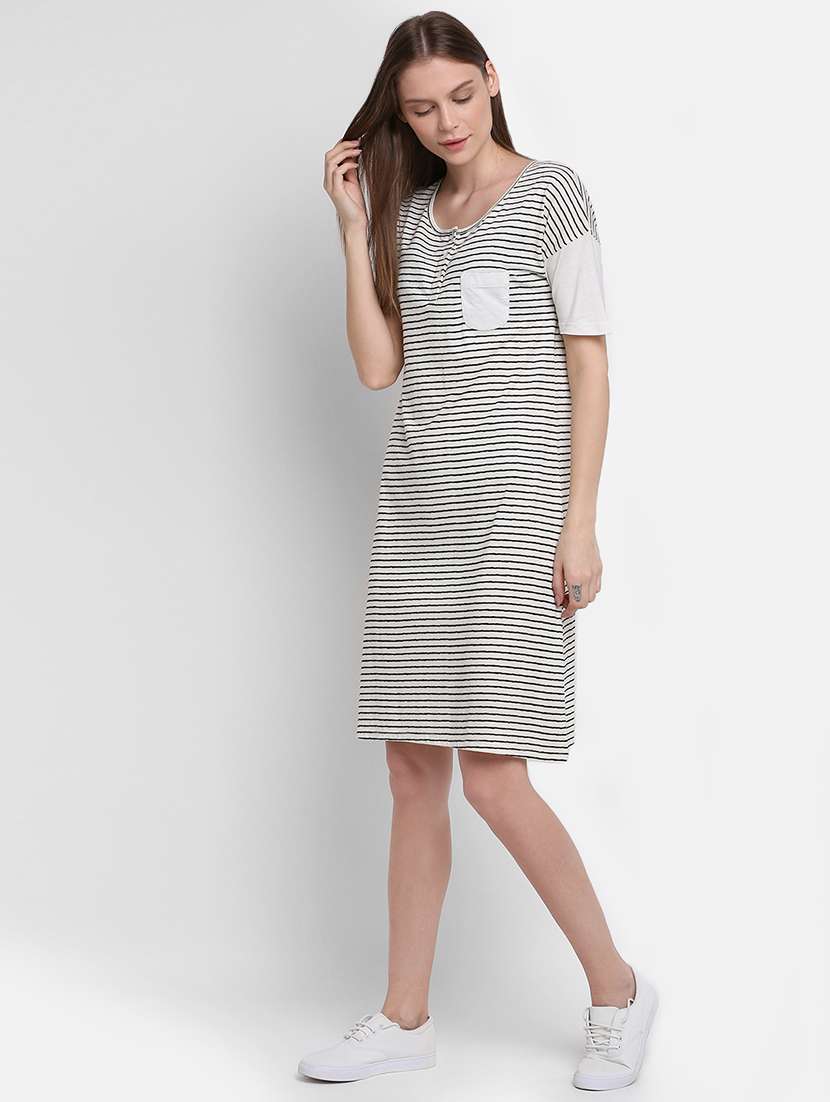 drop shoulder striped shift dress - 16584931 -  Standard Image - 3