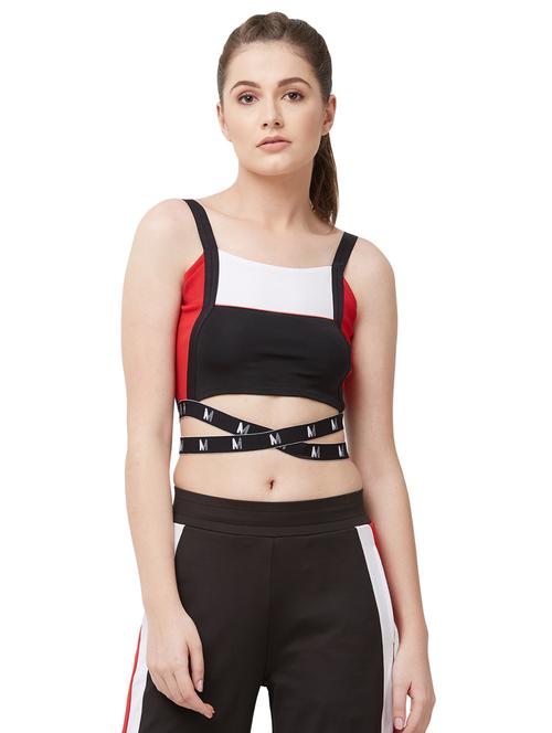 color block criss cross crop top - 16585209 -  Standard Image - 0