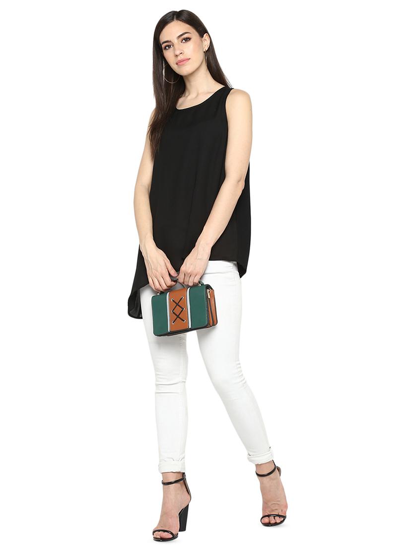 women's asymmetric round neck top - 16585337 - Standard Image - 3