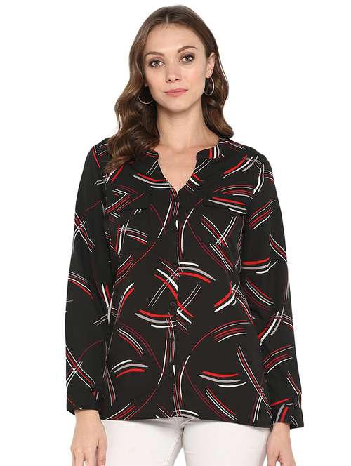 mandarin neck long sleeved shirt - 16585344 -  Standard Image - 0
