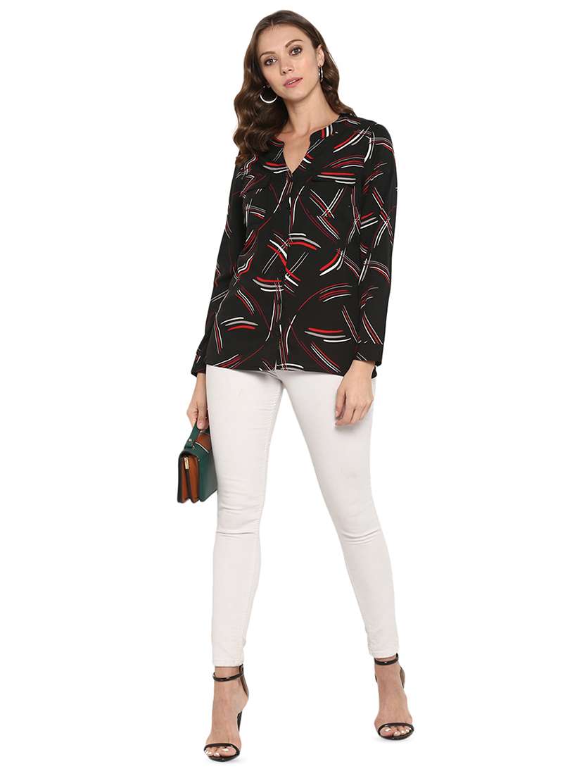 mandarin neck long sleeved shirt - 16585344 - Standard Image - 3
