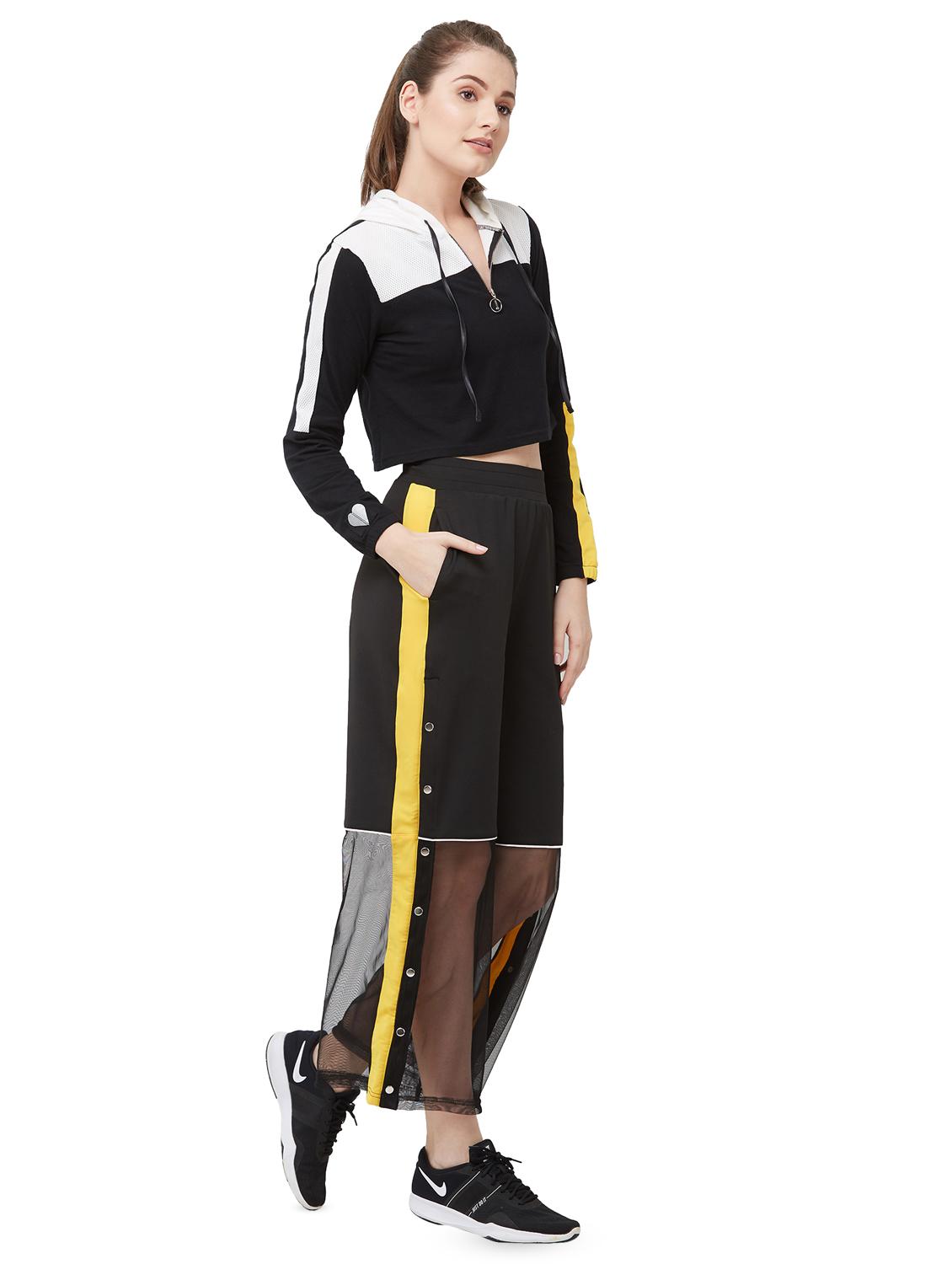 color block sheer panel trouser - 16585393 - Standard Image - 3