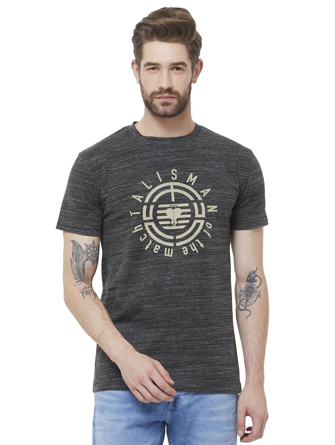 grey typographic chest print t-shirt - 16585442 -  Zoom Image - 0