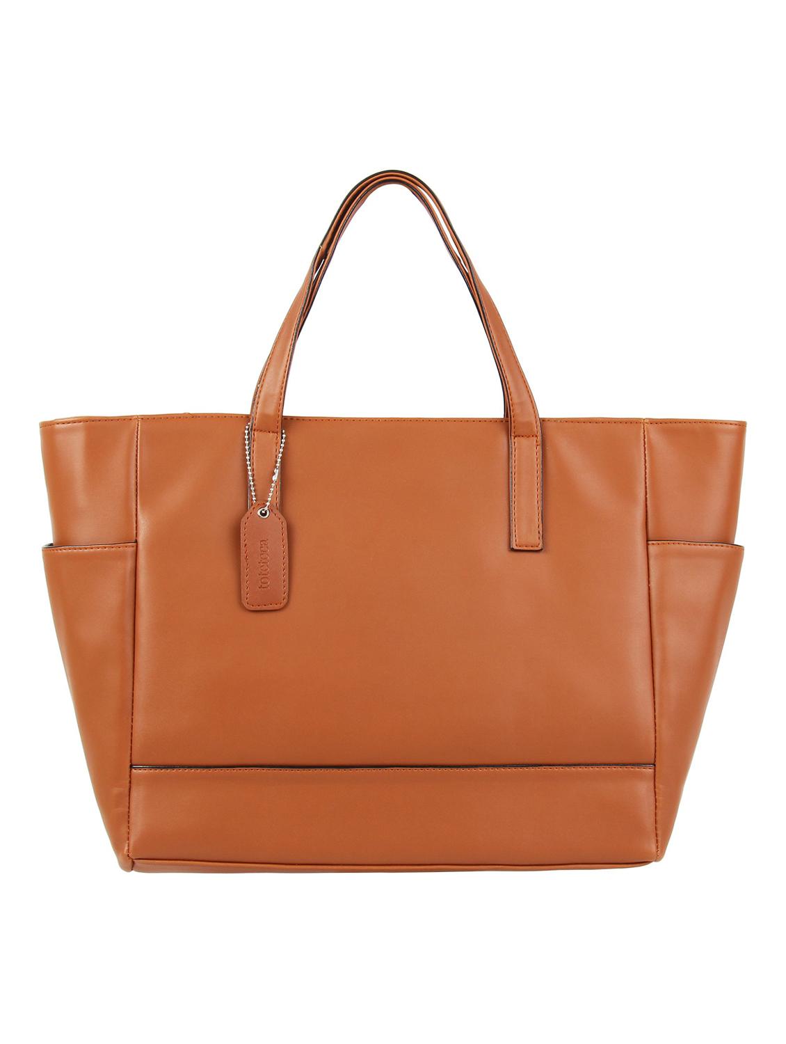 tan leatherette (pu) handbag - 16585727 - Zoom Image - 0