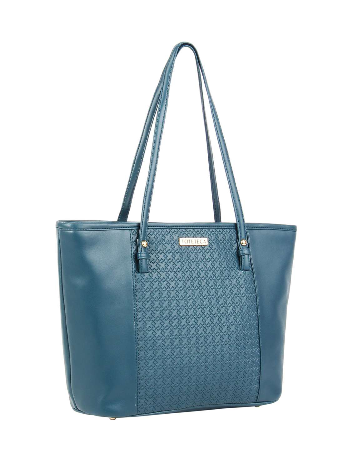 blue leatherette (pu) handbag - 16585729 -  Standard Image - 3