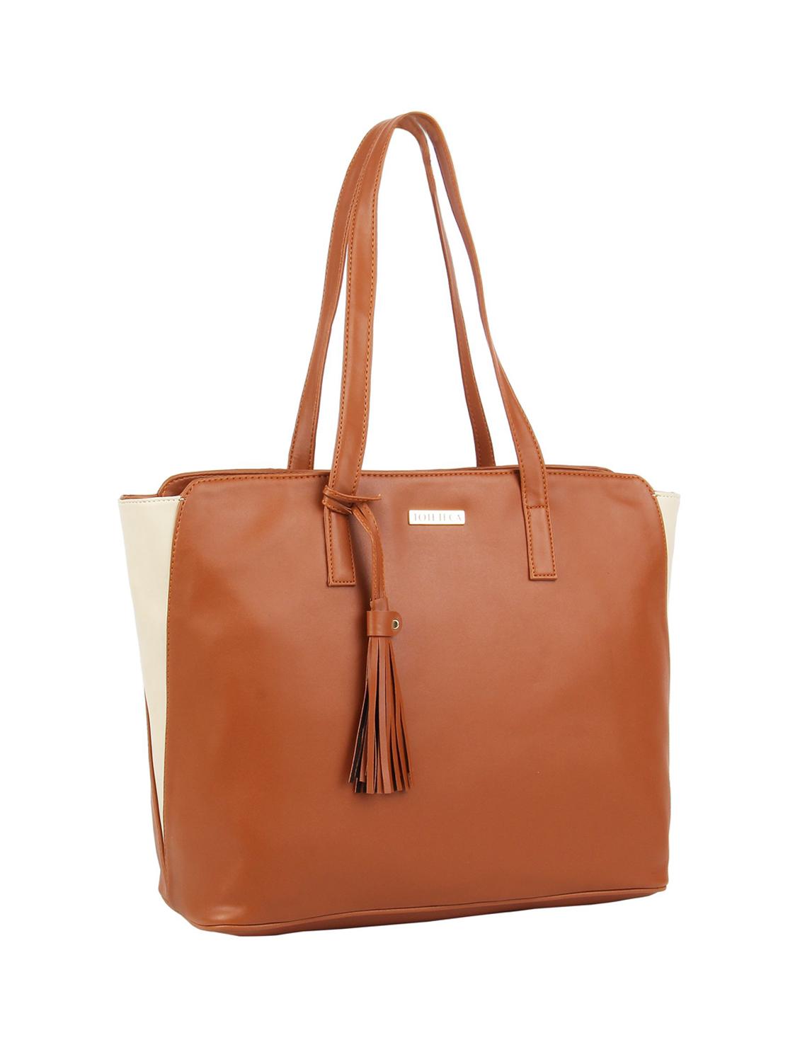 tan leatherette (pu) handbag - 16585740 - Standard Image - 3