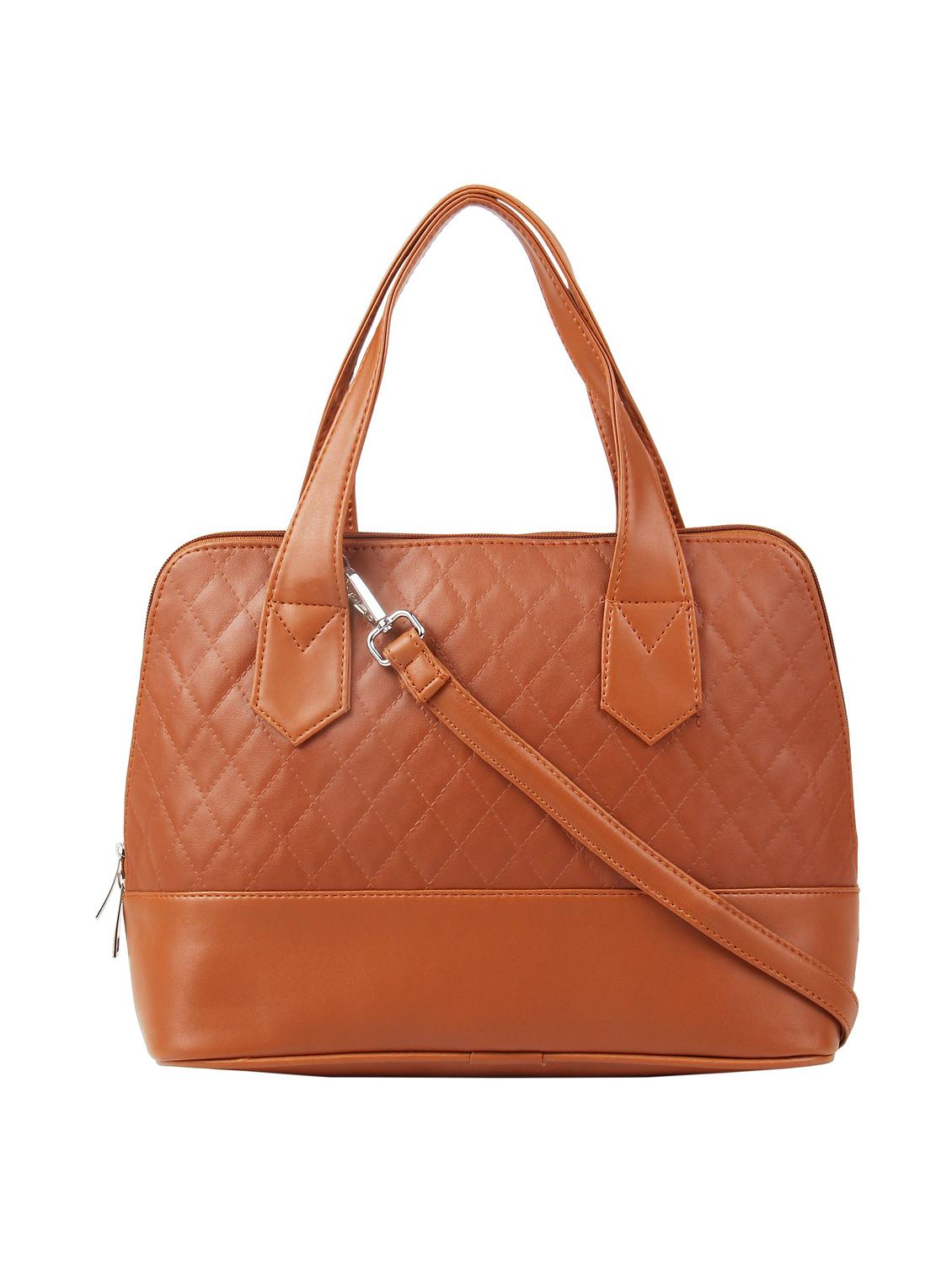tan leatherette (pu) handbag - 16585743 -  Zoom Image - 0
