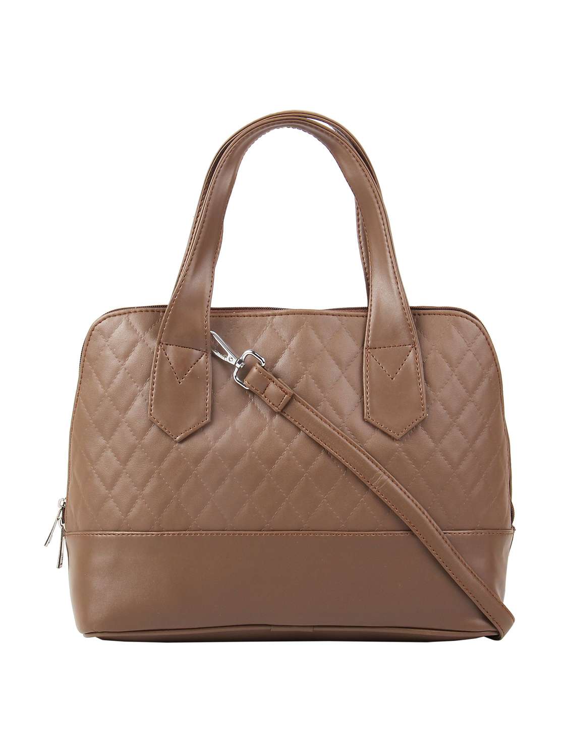 brown leatherette (pu) regular handbag - 16585745 -  Zoom Image - 0