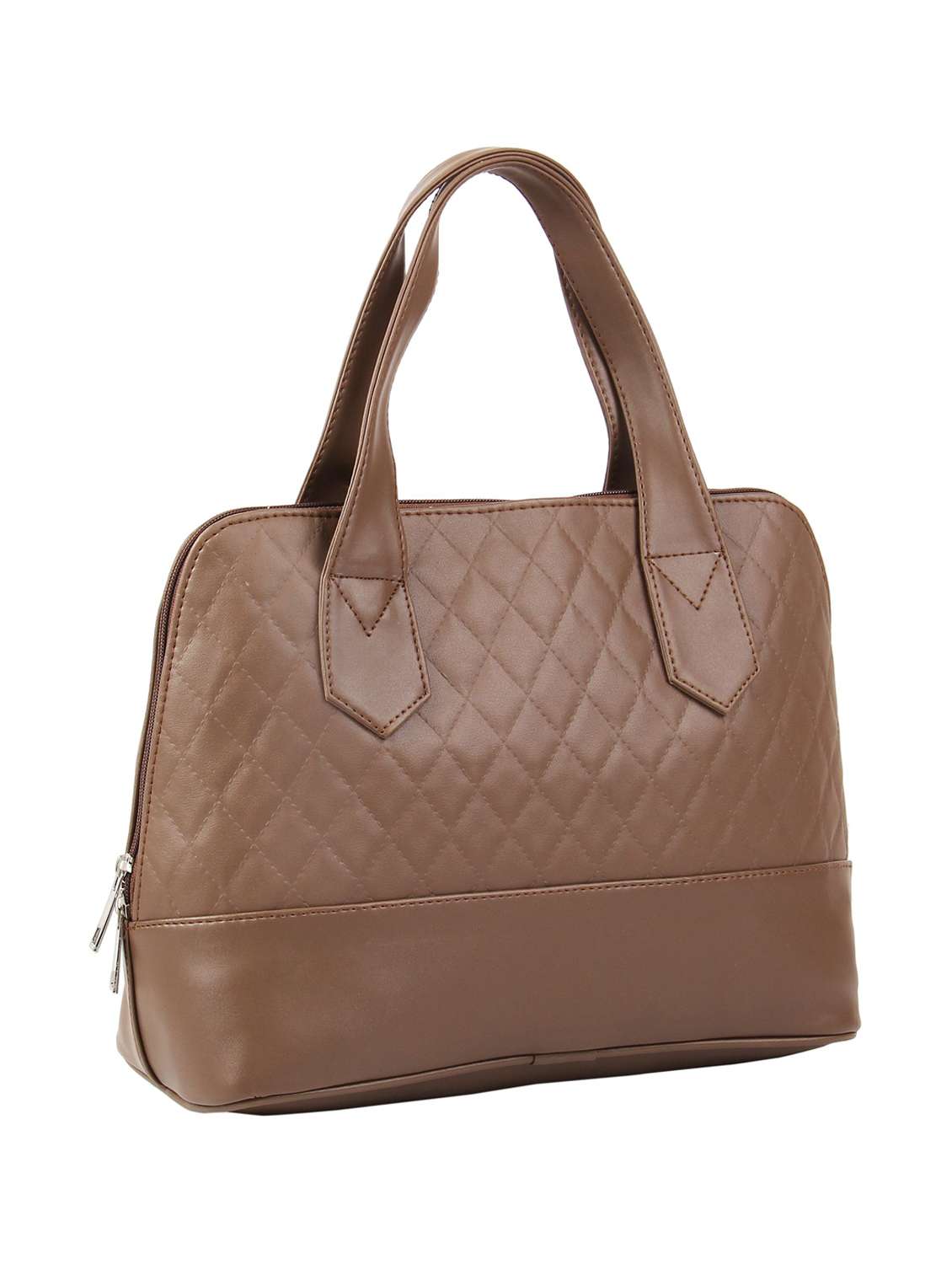 brown leatherette (pu) regular handbag - 16585745 - Standard Image - 3