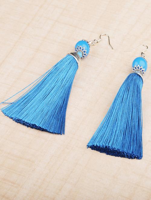 blue metal drop earring - 16585765 - Standard Image - 0