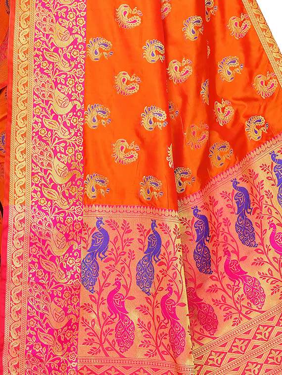 women's self design orange colored saree - 16592175 -  Standard Image - 3