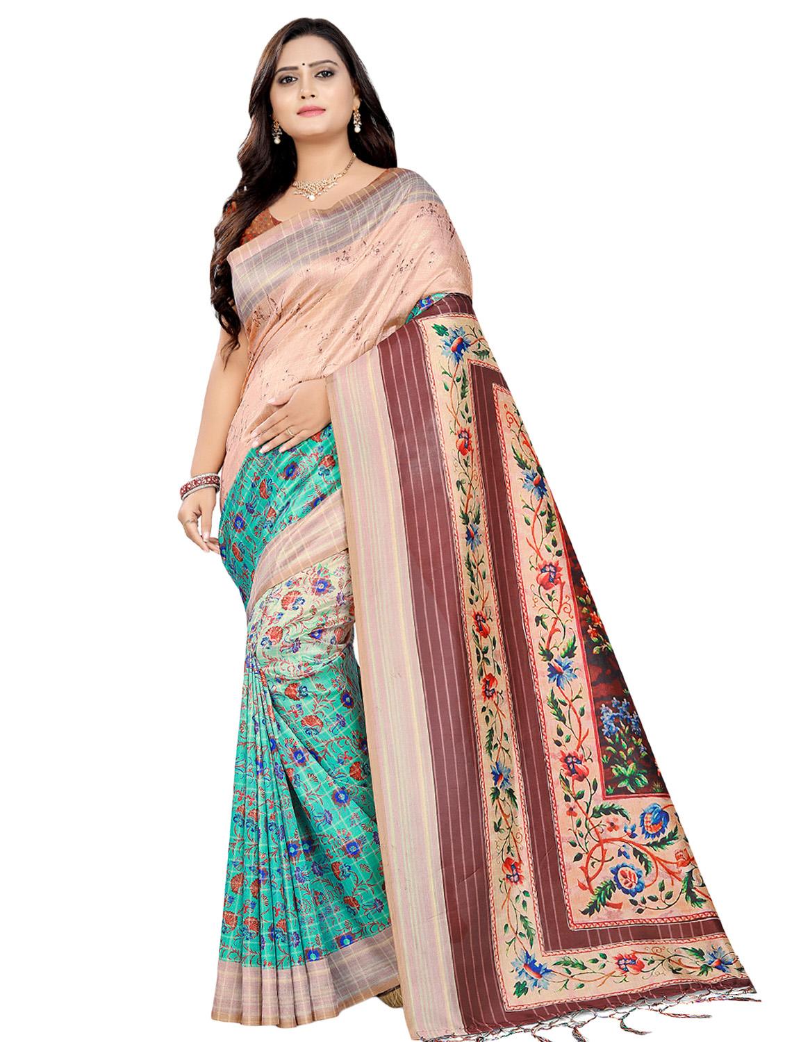 women's floral multi colored saree with blouse - 16592194 -  Zoom Image - 0
