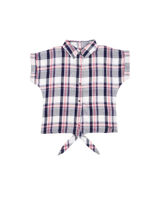 knotted hem plaid shirt - 16592846 -  Standard Image - 0