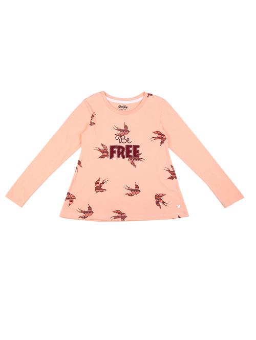 round neck bird print top - 16592854 - Standard Image - 0
