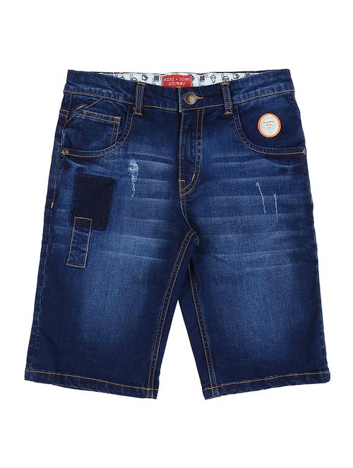 navy blue denim threefourth shorts & three fourth - 16593421 -  Standard Image - 0