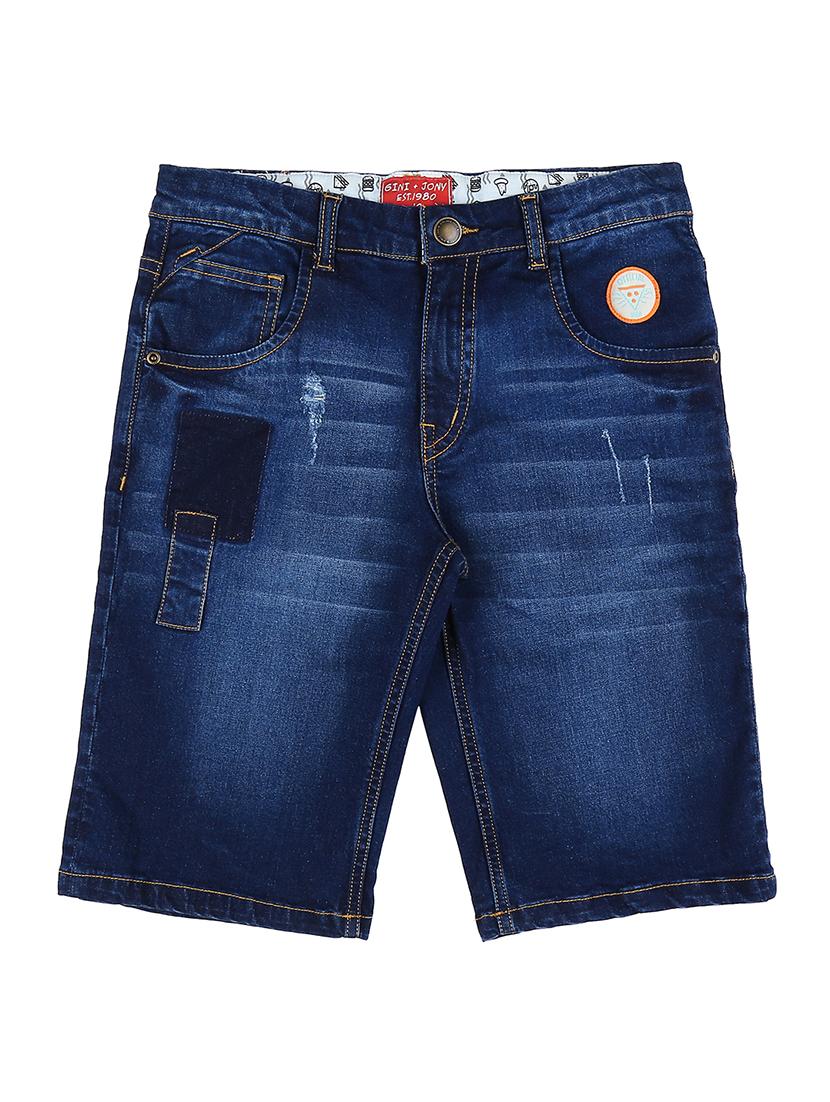 navy blue denim threefourth shorts & three fourth - 16593421 -  Zoom Image - 0