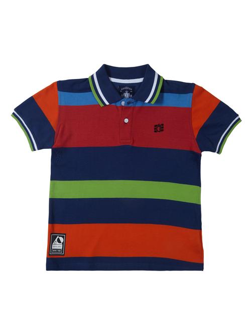 polo neck color block t-shirt - 16593516 - Standard Image - 0