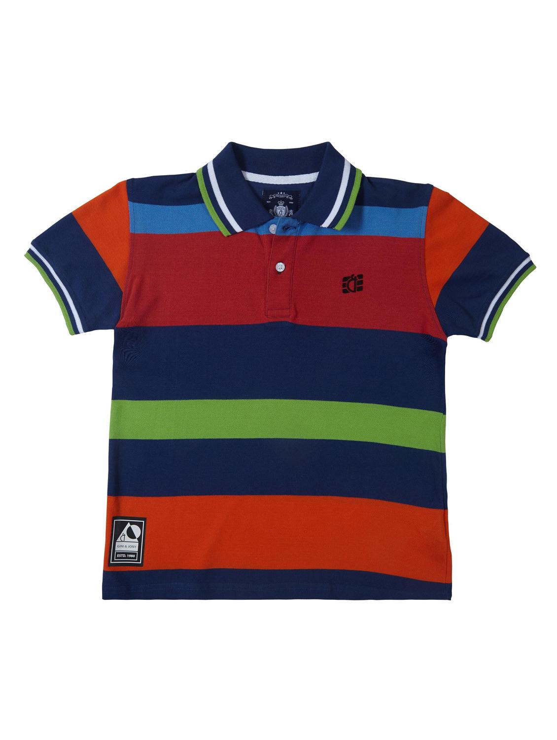polo neck color block t-shirt - 16593516 - Zoom Image - 0