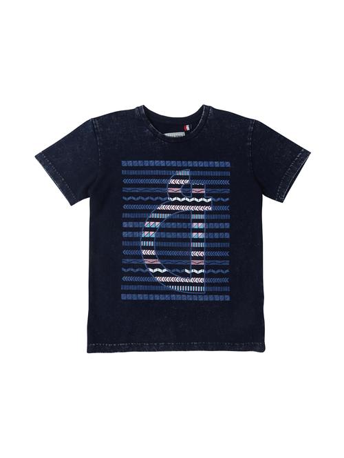 round neck striped print t-shirt - 16593528 - Standard Image - 0