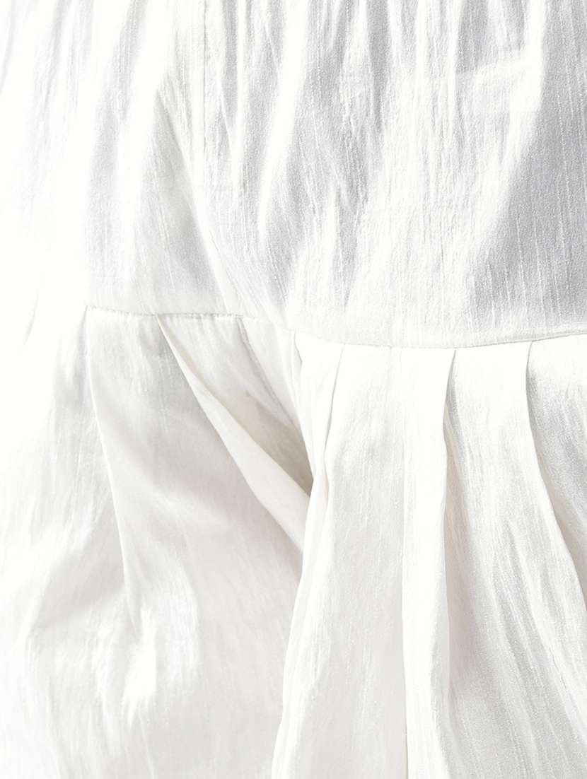 white solid dhoti kurta set with nehru jacket - 16595497 - Standard Image - 3