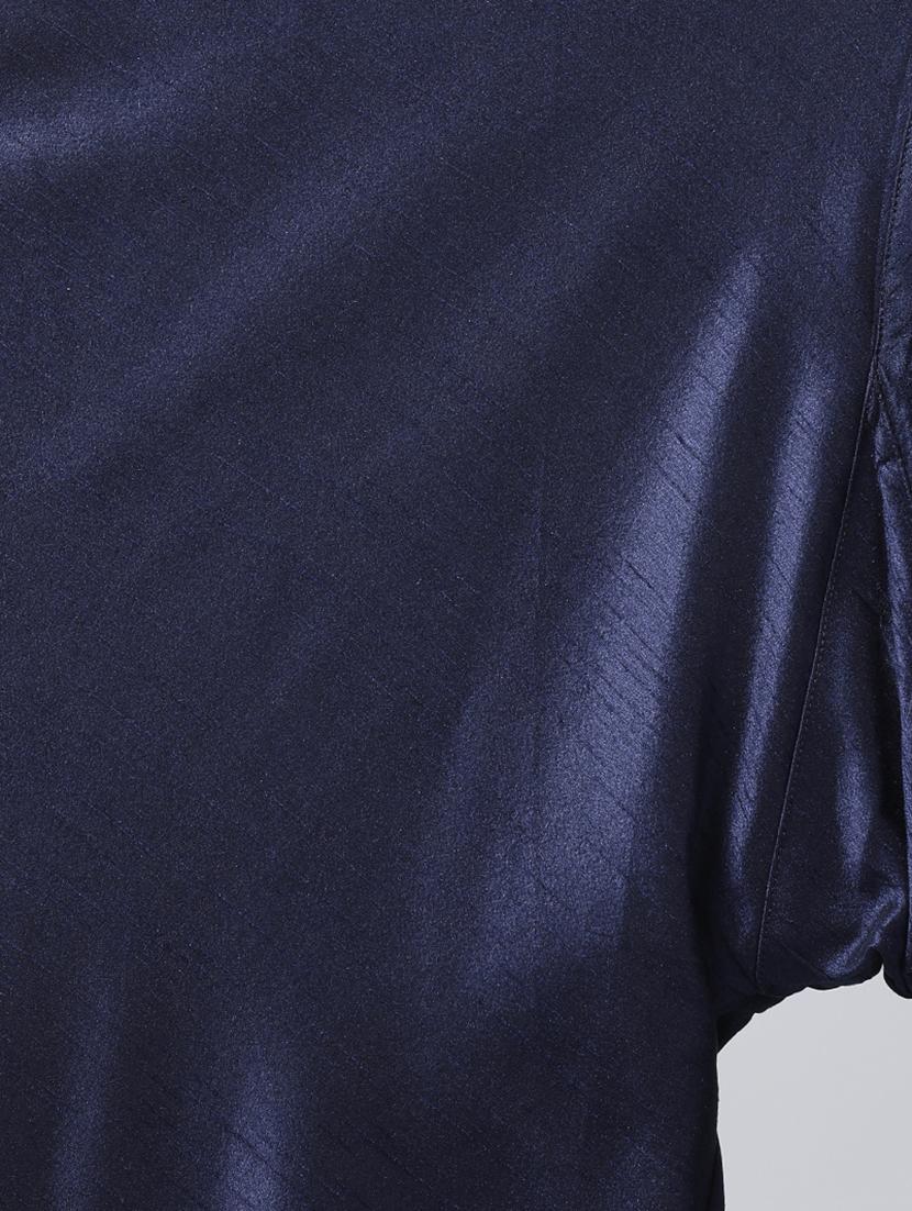 navy blue solid kurta pyjama set with nehru jacket - 16595498 - Standard Image - 3