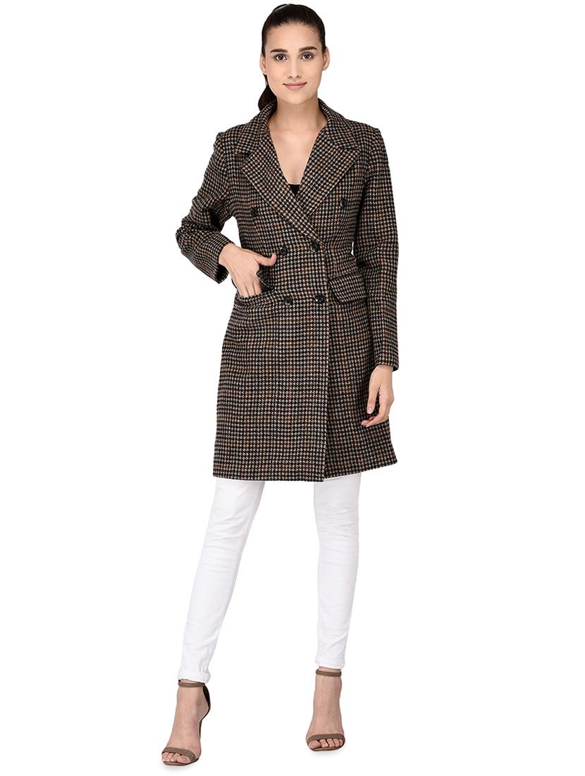 double breasted houndstooth coat - 16596002 - Standard Image - 3