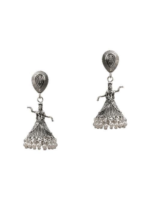 silver metal drop earring - 16596805 - Standard Image - 0