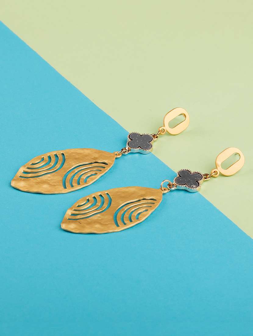 gold metal drop earring - 16597040 - Zoom Image - 0