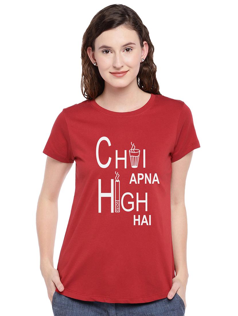 round neck quirky text tee - 16597086 - Zoom Image - 0