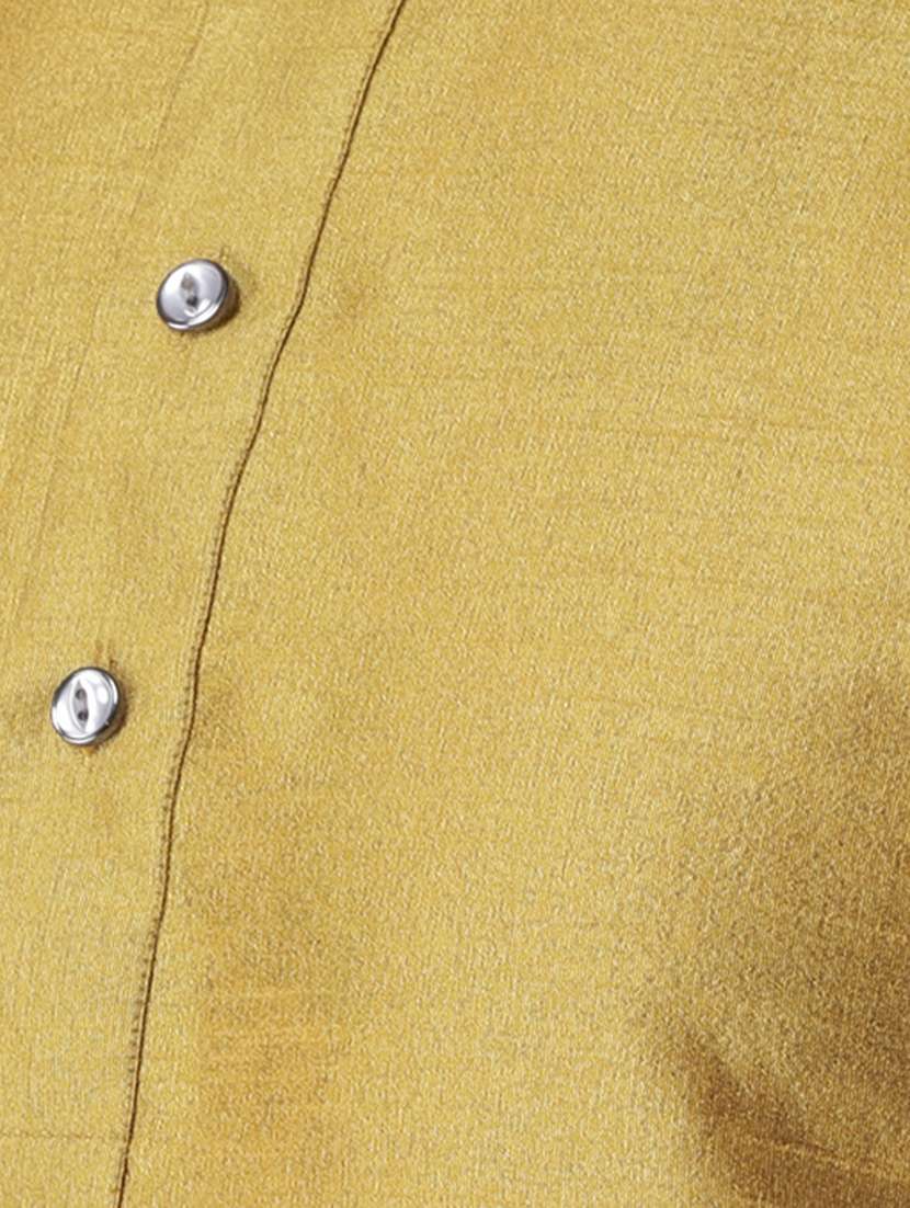 yellow solid dhoti kurta set - 16597710 - Standard Image - 3