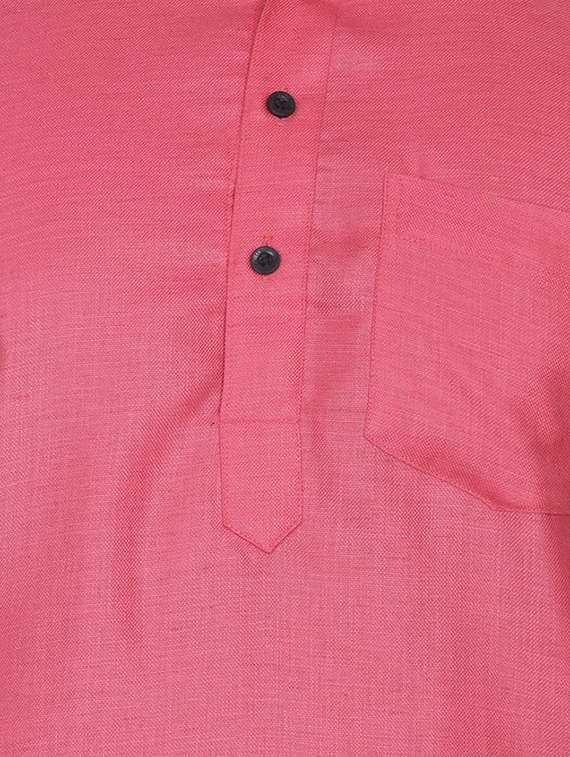 pink solid long kurta - 16599851 -  Standard Image - 3