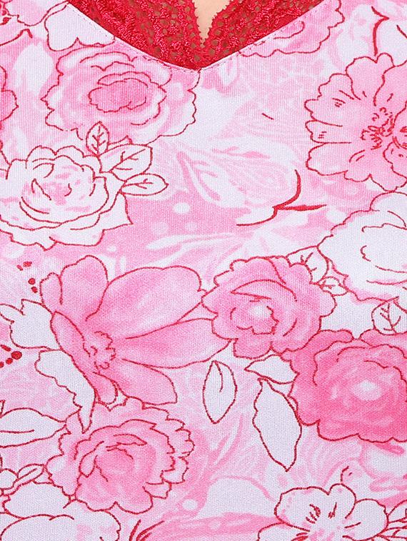 v neck floral nighty - 16600843 - Standard Image - 3