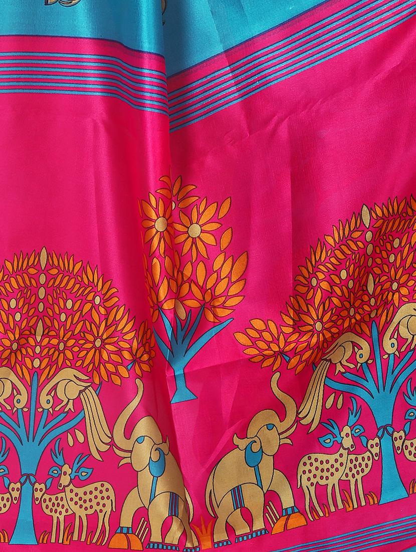 women's conversational blue colored saree with blouse - 16601969 - Standard Image - 3