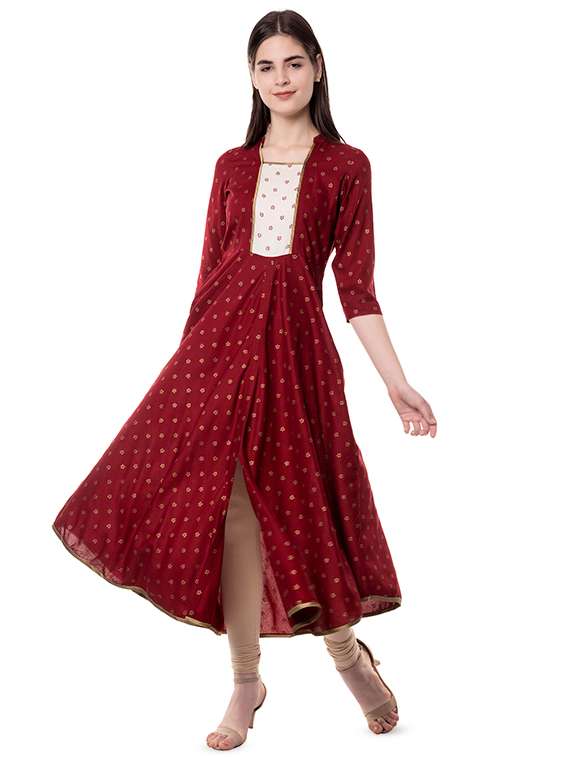 printed flared kurta