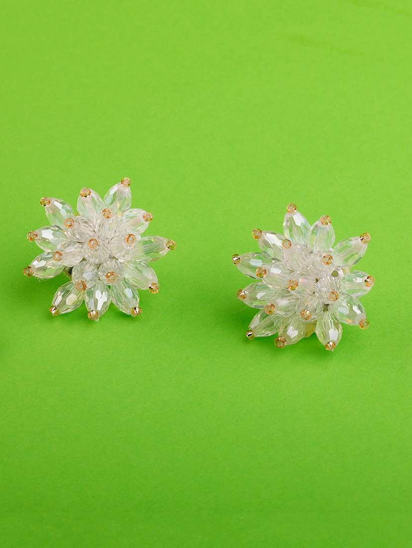white metal studs earring - 16603145 - Zoom Image - 0