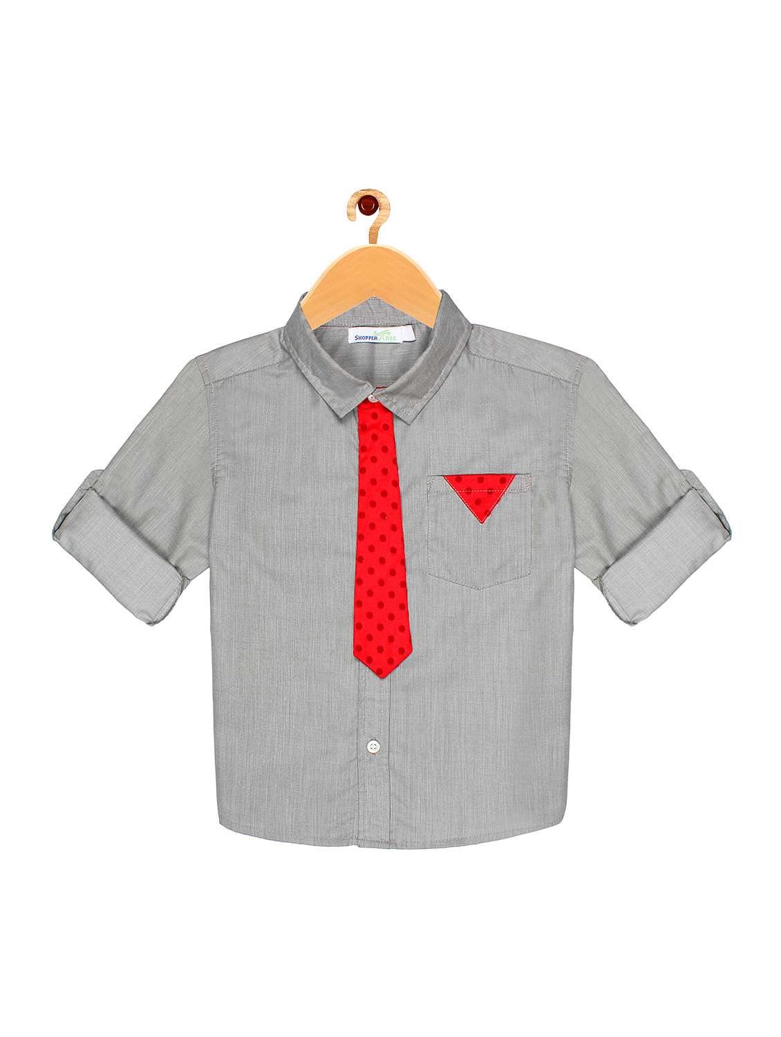 roll up sleeved tie detail shirt