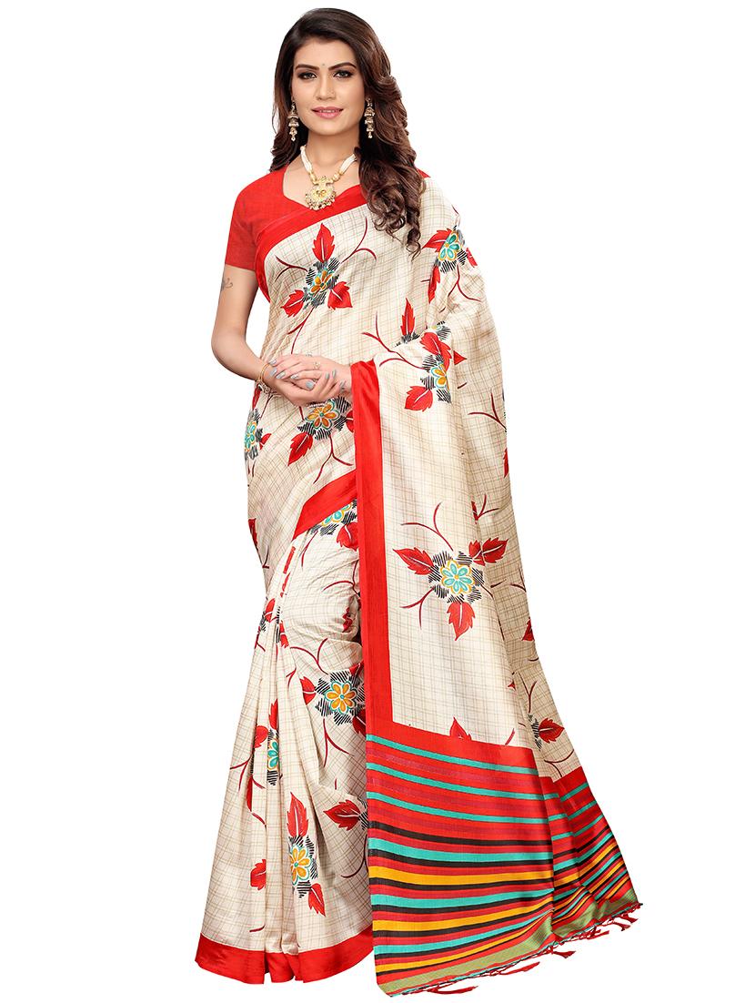 floral printed saree with blouse - 16603500 -  Zoom Image - 0
