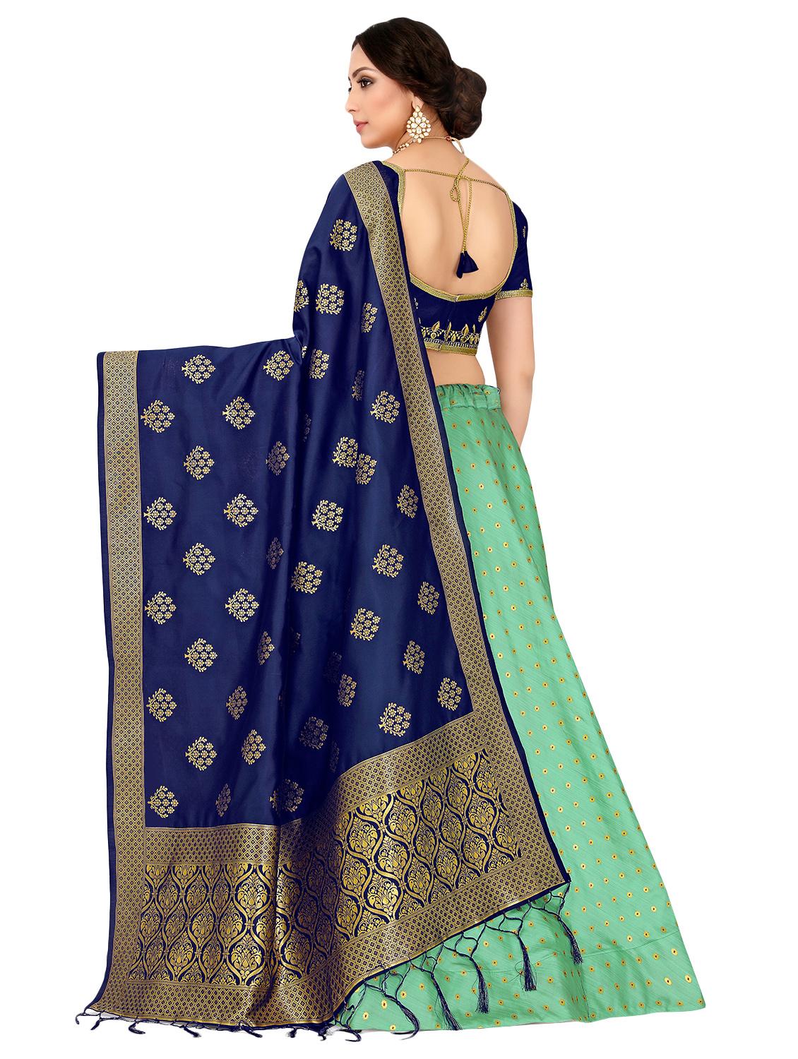 embroidered contrast a-line lehenga - 16604421 - Standard Image - 3