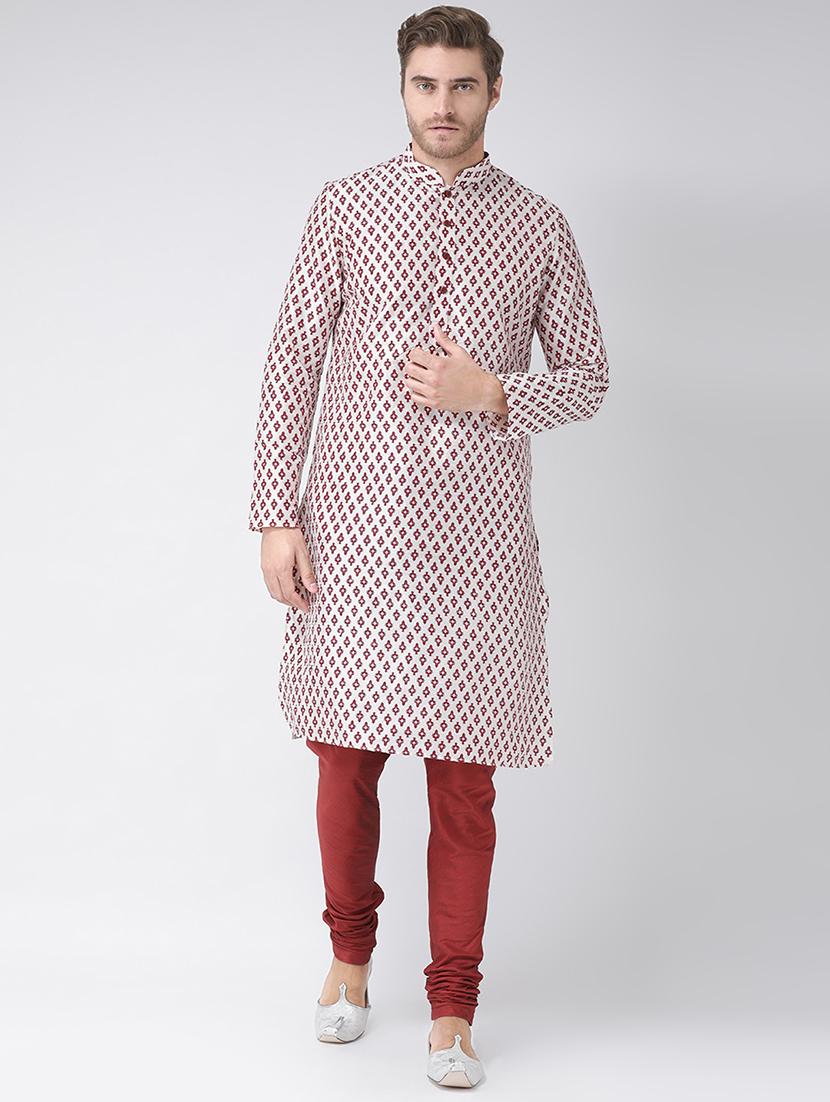white printed kurta pyjama set - 16604941 - Zoom Image - 0