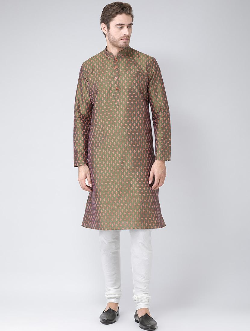 green printed kurta pyjama set - 16604973 -  Zoom Image - 0