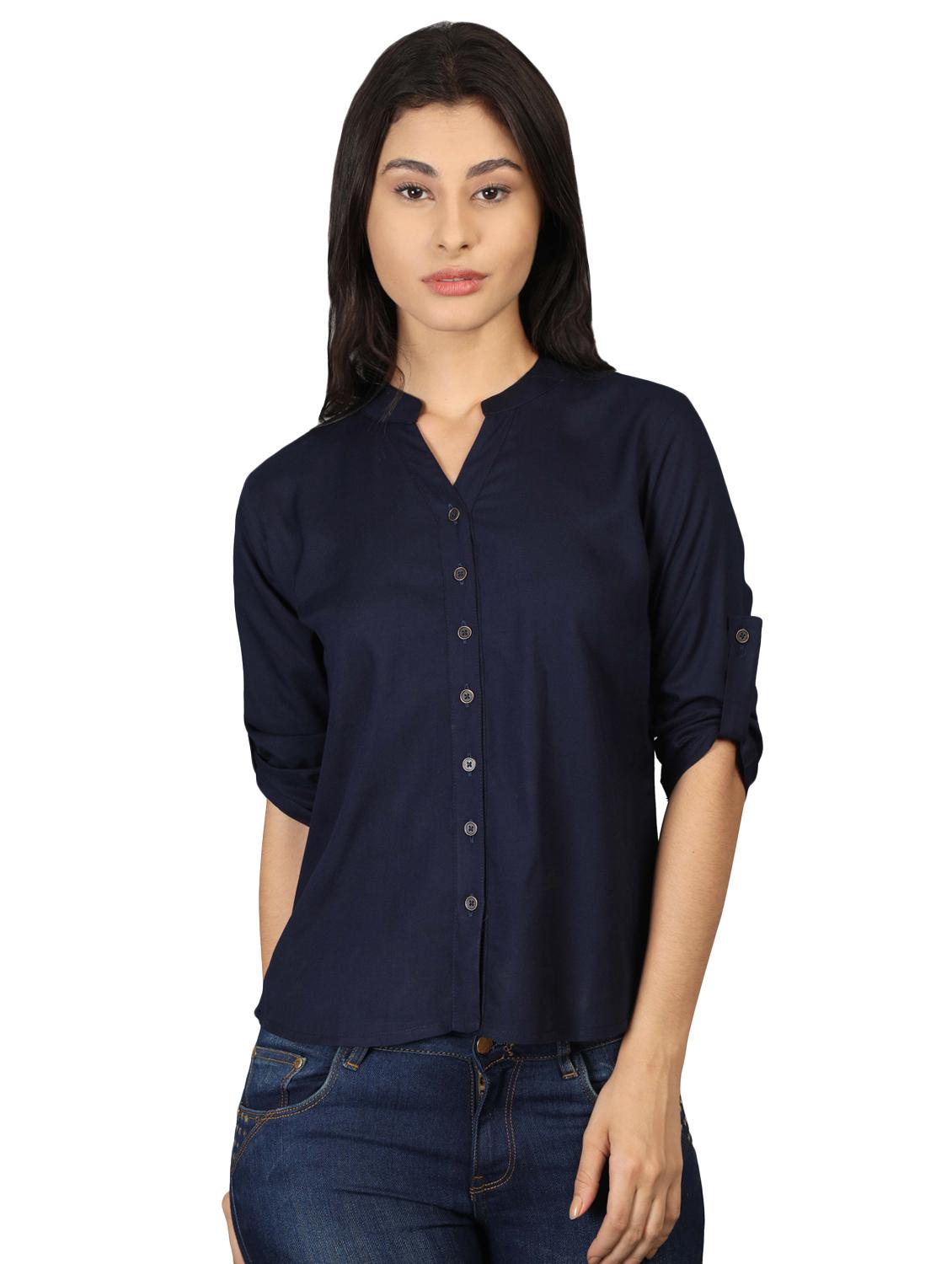women's straight mandarin neck top - 16605444 -  Zoom Image - 0